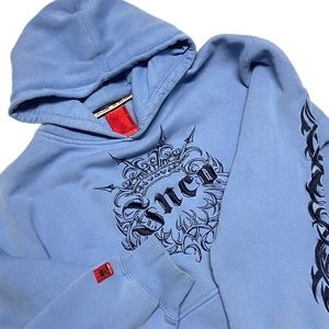 Vintage JNCO Jeans Embroidery Hooded Sweatshirt Hoodie SpellOut  Y2K Men’s